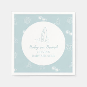 Baby op Boord krabbel Surfplank Strand Baby Shower Servet