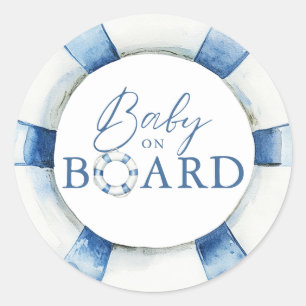 Baby Op Boord Nautilus Reddingsboei Baby Shower Fa Ronde Sticker