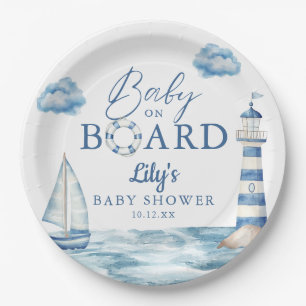 Baby Op Boord Nautische Baby Shower Papieren Bordje