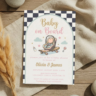 Baby op Boord Skateboard Baby Shower feestje Kaart