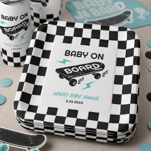 Baby op Boord Skateboard Baby Shower Papieren Bord