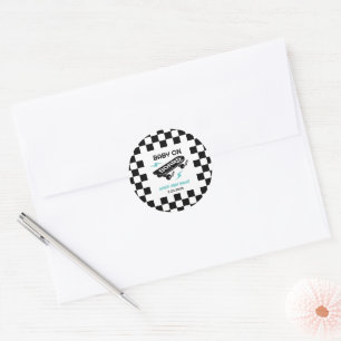 Baby op Boord Skateboard Baby Shower Ronde Sticker