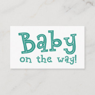 Baby op de weg Douche Registry Kaart in Blauwgroen