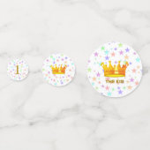 Baby op feestdag en op meerdere plaatsen gekleurde confetti (Voorkanten)