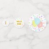 Baby op feestdag en op meerdere plaatsen gekleurde confetti (Achterkanten)