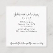 Baby op het Visitekaartje van Schaal Doula (Achterkant)