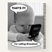 Baby op mobiele telefoon notitieboek (Achterkant)