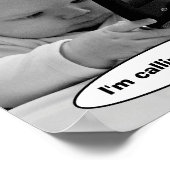 Baby op mobiele telefoon poster (Hoek)