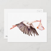 Baby op Ooievaar Briefkaart (Voorkant / Achterkant)