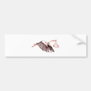 Baby op Ooievaar Bumpersticker
