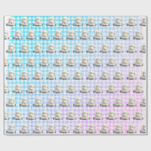 Baby op pasta gingham cadeaupapier (Vlak)