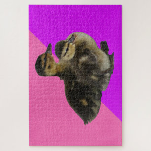Baby op roze frambozen en Paarse sorbet Legpuzzel