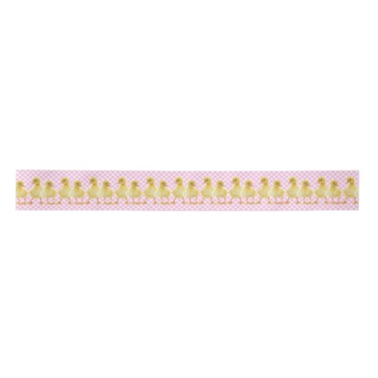 Baby op roze gingham lint (Voorkant)