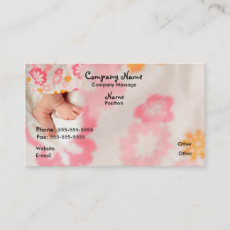 Baby op Roze Visitekaartje