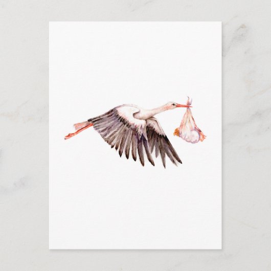 Baby op Stork Briefkaart (Voorkant)