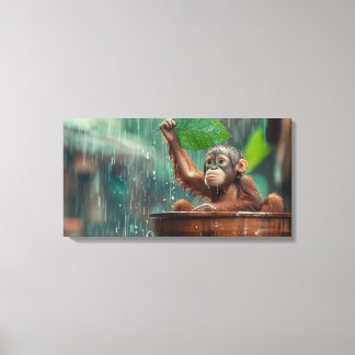 Baby Orangutan Canvas Afdruk
