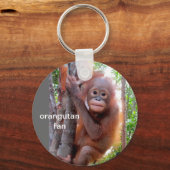 Baby Orangutan in de boom Sleutelhanger (Voorkant)