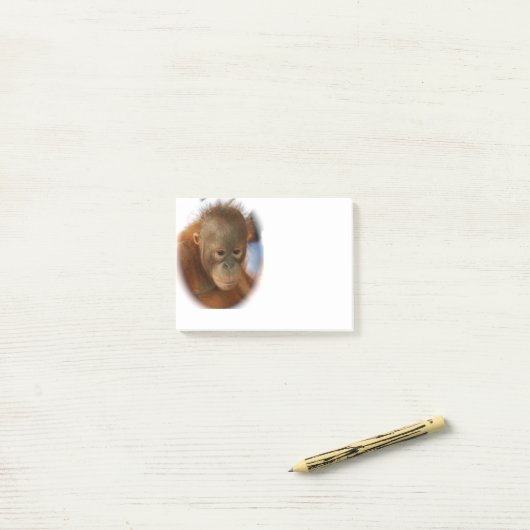 Baby Orangutan Post-it® Notes (Op bureau)