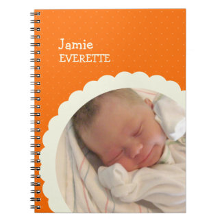 Baby oranje puntscalp aangepast fotojournaal notitieboek