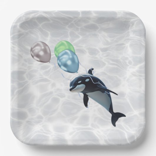 Baby Orca Platter Papieren Bordje (Voorkant)
