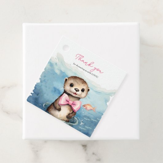 Baby Otter Baby shower Dank u Bedankjes Labels (In situ)