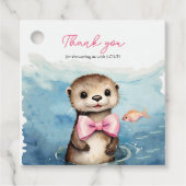 Baby Otter Baby shower Dank u Bedankjes Labels (Voorkant)