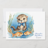 Baby Otter Boy Baby shower Invitation (Dos)
