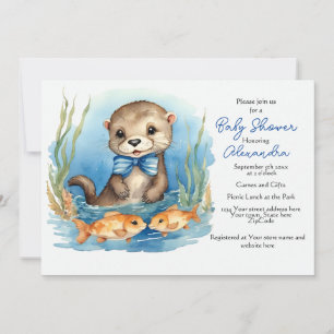 Baby Otter Boy Baby shower Invitation
