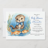 Baby Otter Boy Baby shower Uitnodiging