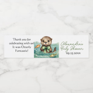 Baby Otter Genderneutraal Baby shower Waterfles Etiket