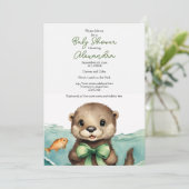 Baby Otter Genre Neutre Baby shower Invitation (Debout devant)