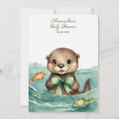Baby Otter Genre Neutre Baby shower Invitation (Dos)