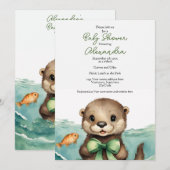 Baby Otter Genre Neutre Baby shower Invitation (Devant / Derrière)