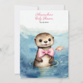 Baby Otter Girl Baby shower Invitation (Dos)