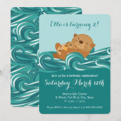 Baby Otter Invitation de fête d'anniversaire (Devant / Derrière)
