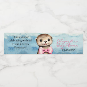 Baby Otter Meisje Baby shower Waterfles Etiket