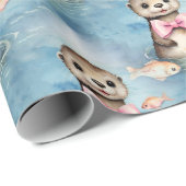 Baby Otter Meisje Cadeaupapier (Rol Hoek)