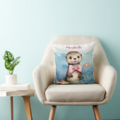 Baby Otter Meisjes Gepersonaliseerd Kussen (Stoel)