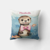 Baby Otter Meisjes Gepersonaliseerd Kussen (Achterkant)