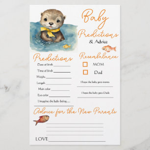 Baby Otter Neutral Baby Predictions Carte de conse