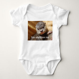 Baby otter pup baby jersey romper