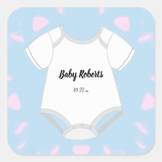 Baby Outfit Stickers met baby naam Verwachte datum