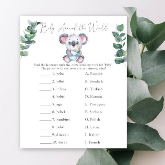 Baby over de hele wereld - Koala Baby shower (Creator heeft geüpload)