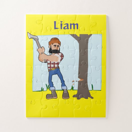 Baby Oversized Puzzle Tree Cutting Farmer Legpuzzel (Verticaal)