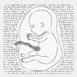 Baby overzicht met Psalm 139:13-16 Vierkante Sticker
