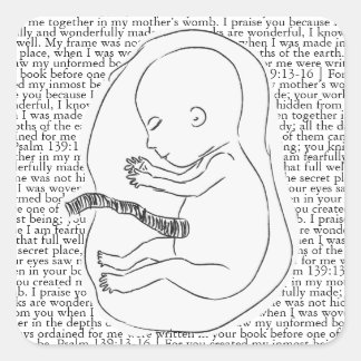 Baby overzicht met Psalm 139:13-16 Vierkante Sticker