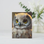 Baby Owl Briefkaart (Staand voorkant)