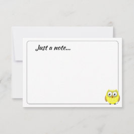 Baby Owl Cartoon Custom Just a Note Notitiekaartje