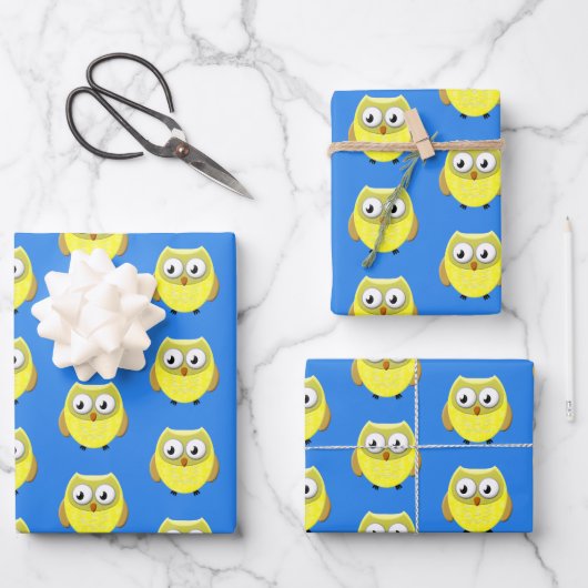Baby Owl Cartoon Inpakpapier Vel (Voorkant)