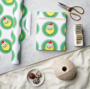 Baby Owl Cartoon Santas Pet Cadeaupapier